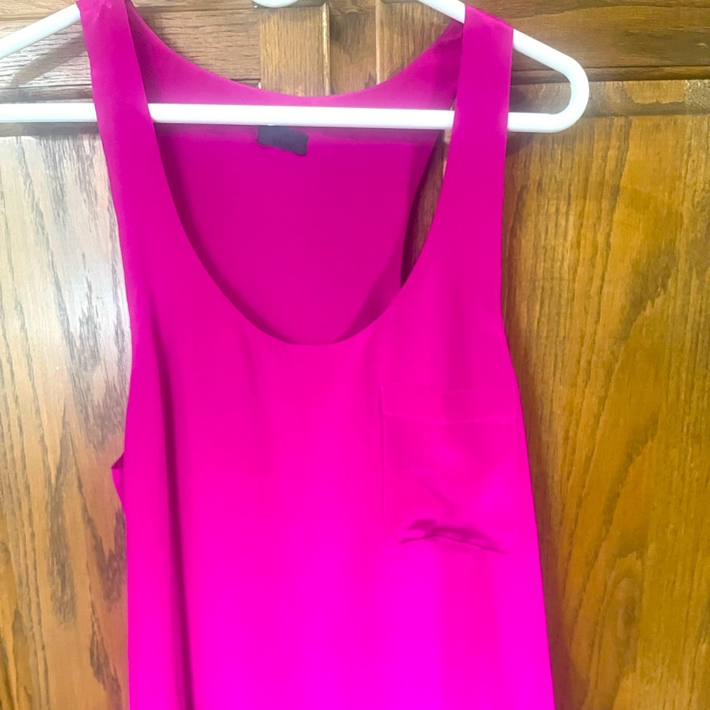 Wren Silk Hot Pink Pocket Tank